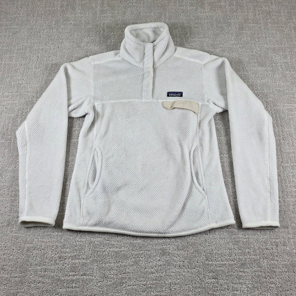 Patagonia Re-Tool Snap-T Fleece Pullover White Polartec Thermal Pro Womens Small